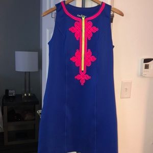 Lilly Pulitzer Blue&Pink scuba shift dress SizeM